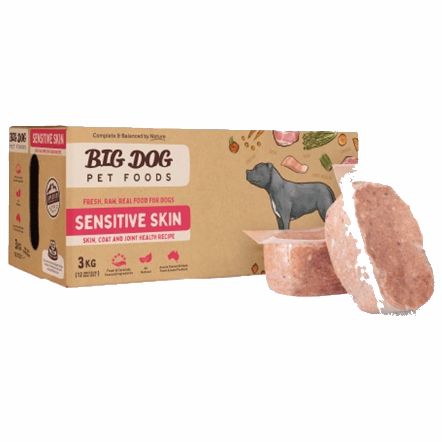 BIG DOG Scientific Range Frozen Raw Dog Food - Sensitive Skin 3kg