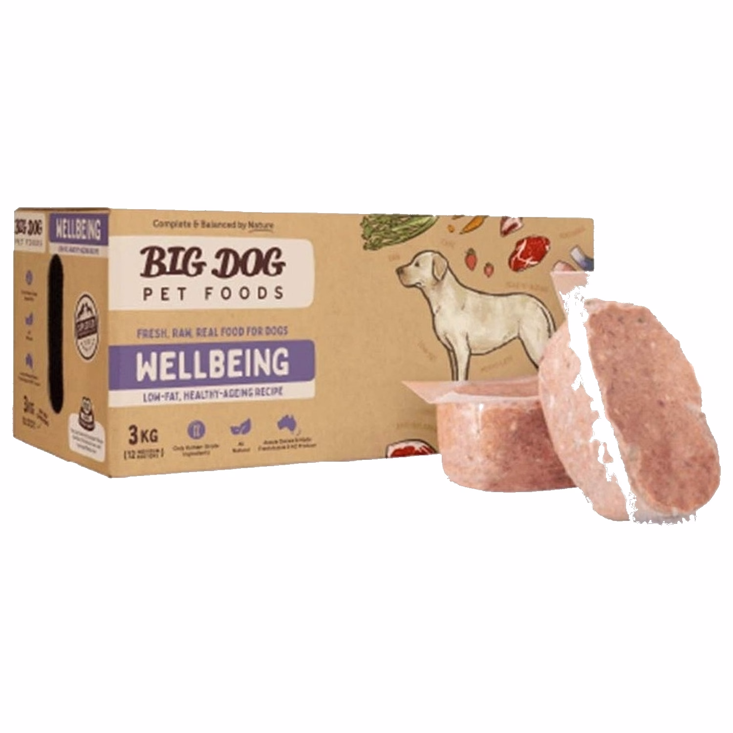 BIG DOG Scientific Range Frozen Raw Dog Food - WellBeing 3kg
