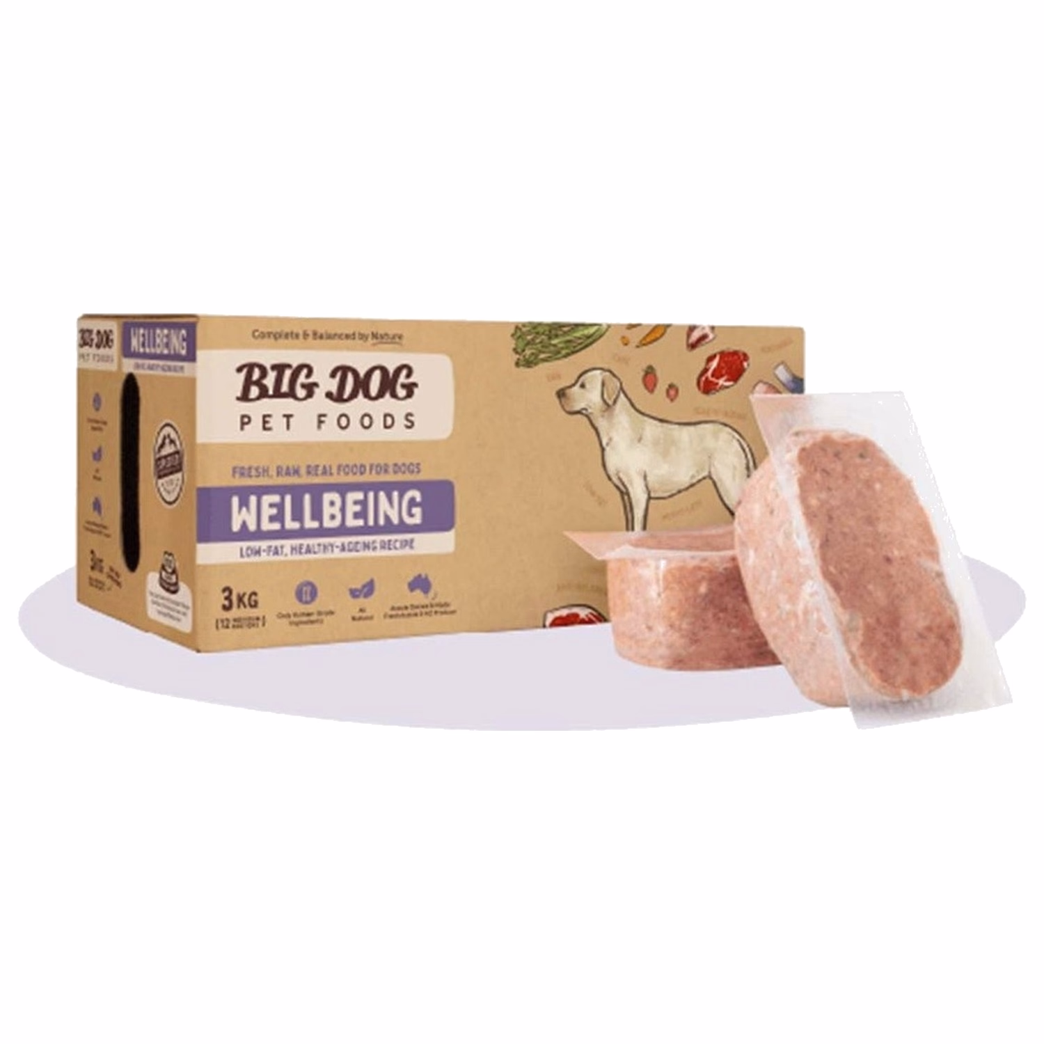 BIG DOG Scientific Range Frozen Raw Dog Food - WellBeing 3kg