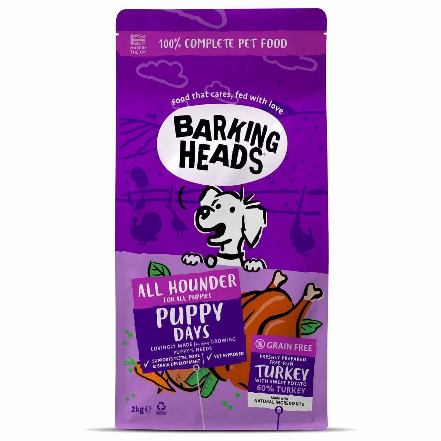 Barking Heads 幼犬乾糧 - 無穀物成長配方 - Puppy Days
