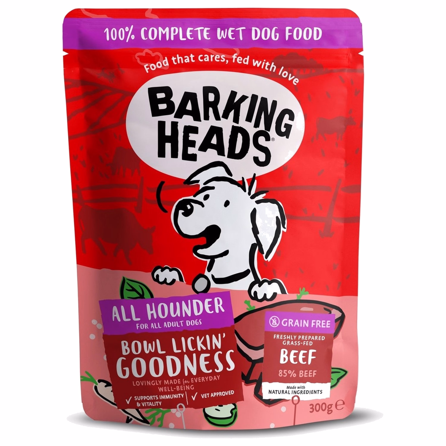 Barking Heads 狗濕糧 - 無穀物 - 牛肉 300g