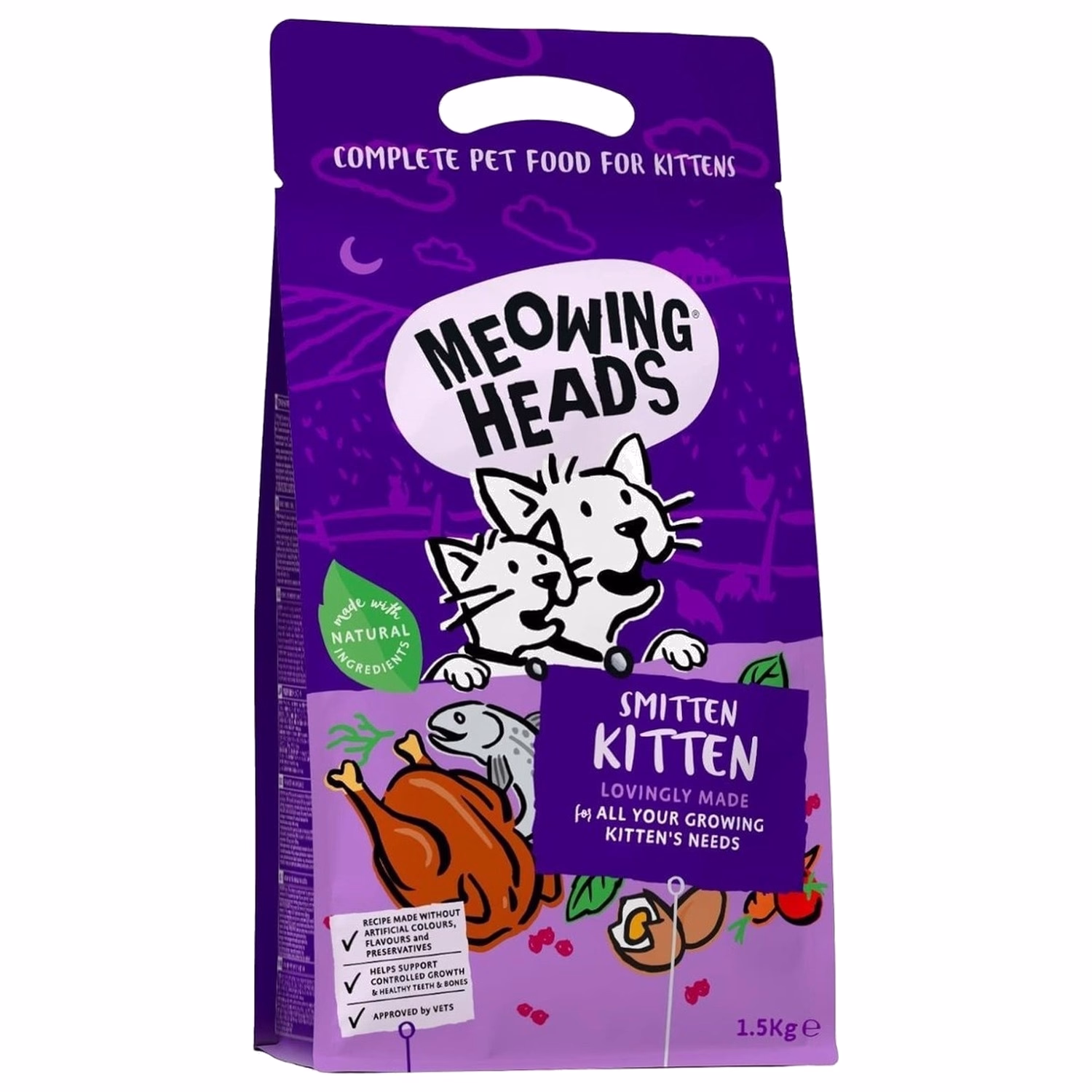 Meowing Heads Kitten Food - Natural - Chicken & Fish 1.5kg