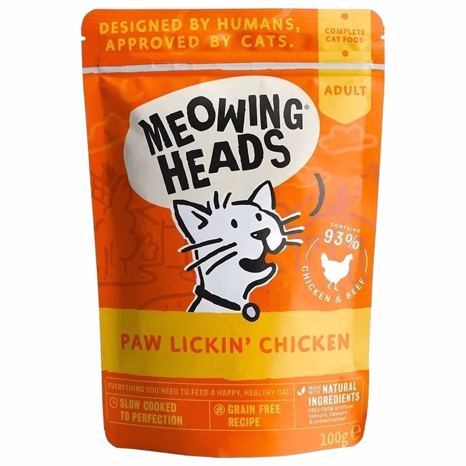 Meowing Heads Cat Pouch - Grain Free - Chicken 100g
