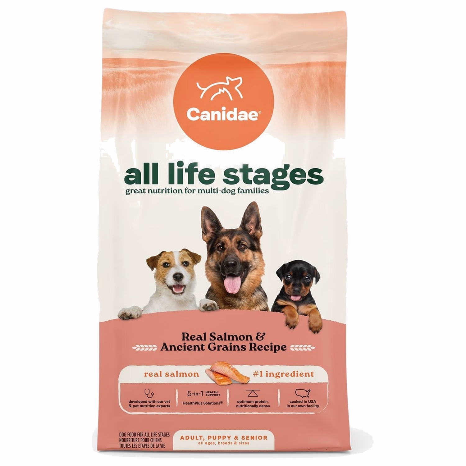 Canidae 美國咖比狗乾糧 - 全年齡 - 三文魚+原始穀物配方