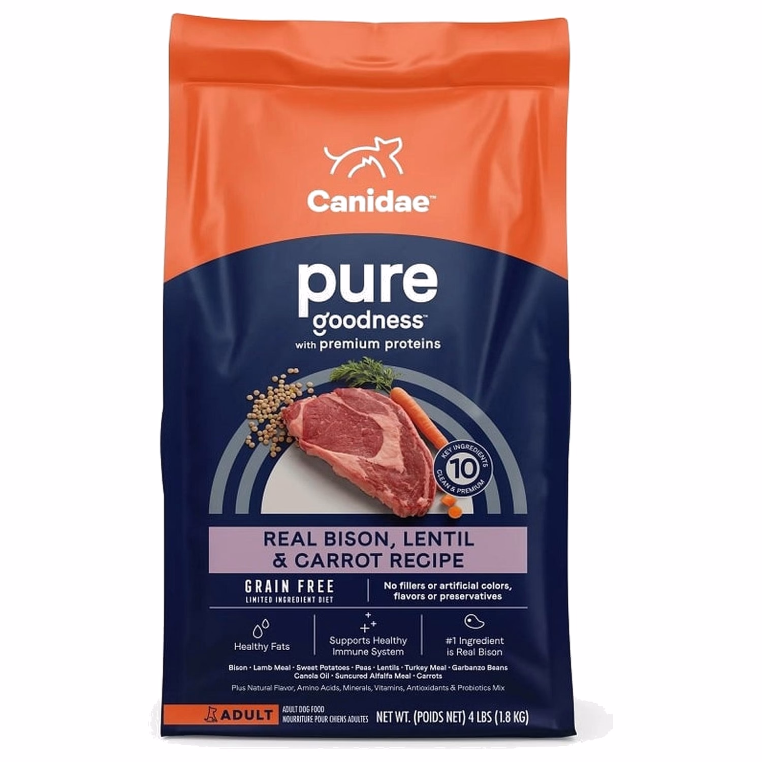 Canidae Dog Food - PURE - Real Bison Lentil & Carrot