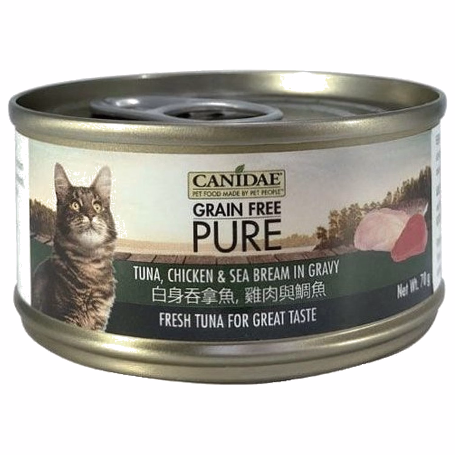 Canidae Wet Cat Food - Pure Tuna, Chicken & Sea Bream in gravy 70g