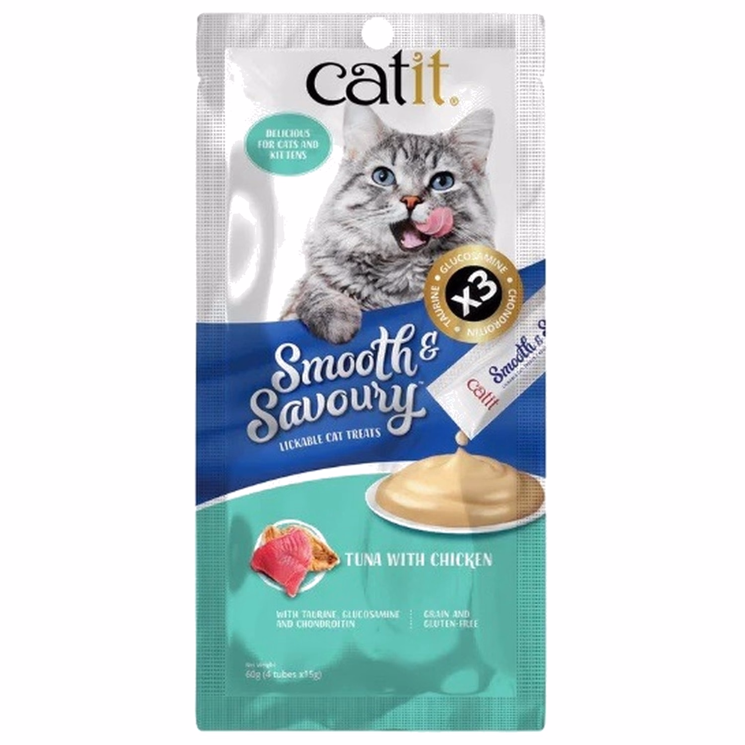 Catit Cat Treat - Smooth & Savory - Tuna with Chicken 15gx4