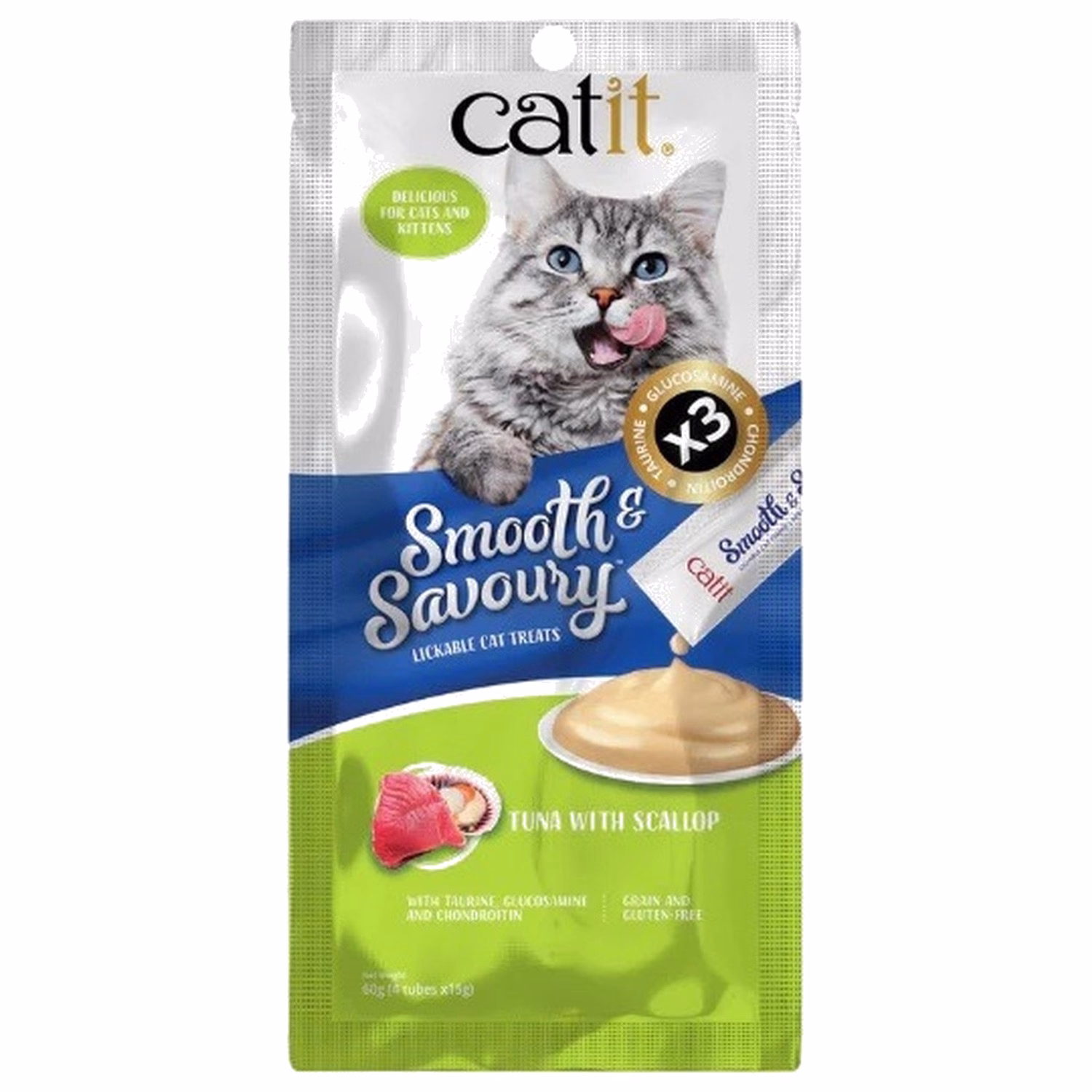Catit Cat Treat - Smooth & Savory - Tuna with Scallop15gx4
