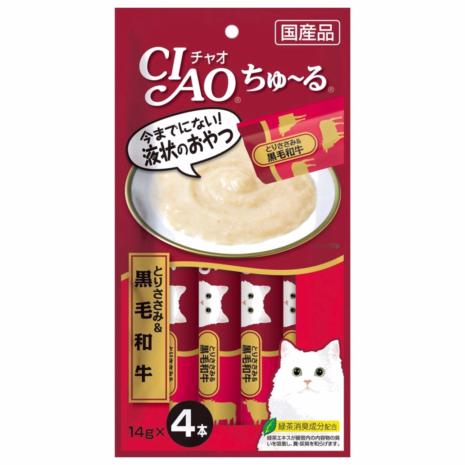 CIAO 日本貓小食(SC-144) - 雞肉+黑毛和牛醬 (14g x4)