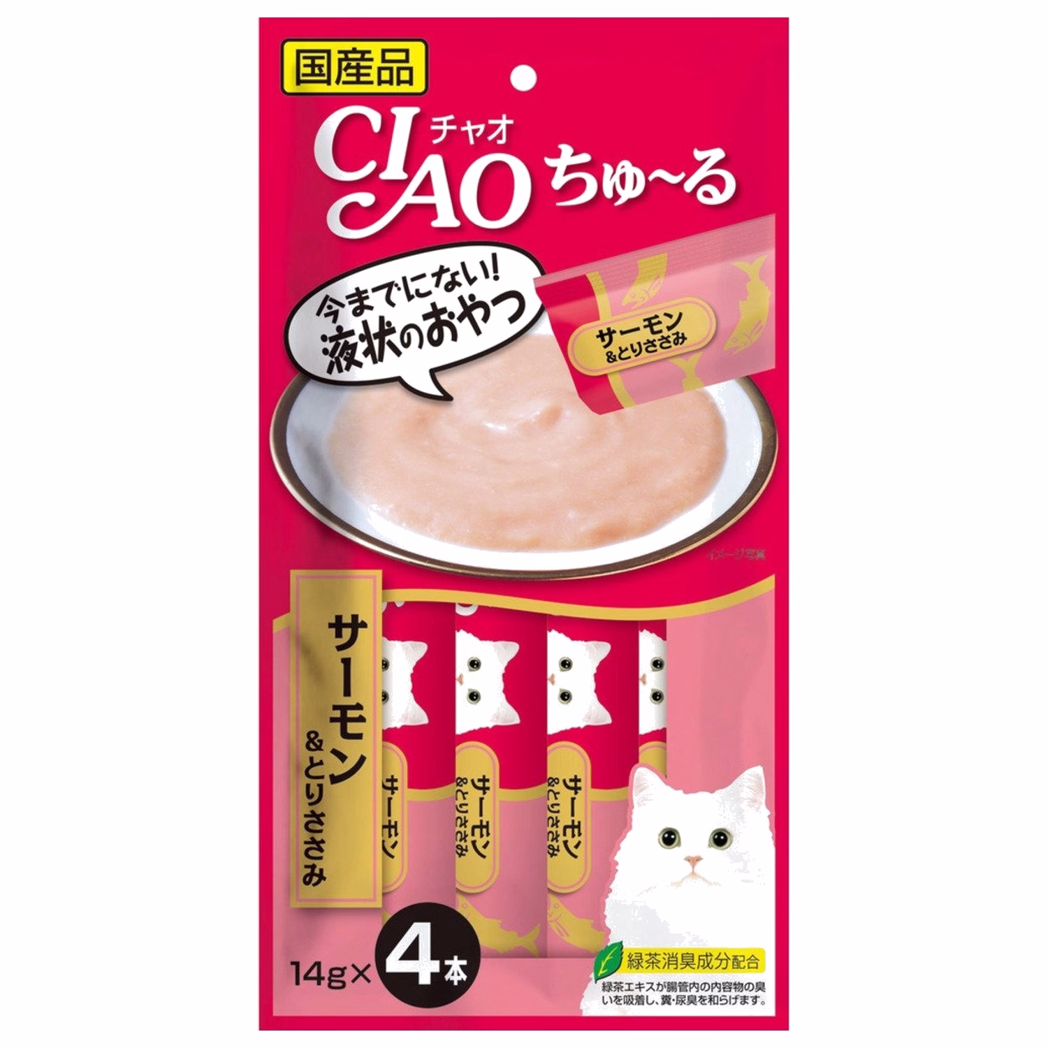 CIAO 日本貓小食(SC-146) - 三文魚+雞肉醬 14g x4