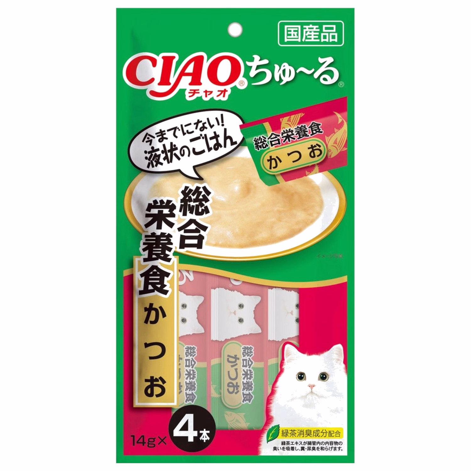 CIAO 日本貓小食(SC-158) - 綜合營養配方 - 鰹魚醬 (14g x4)