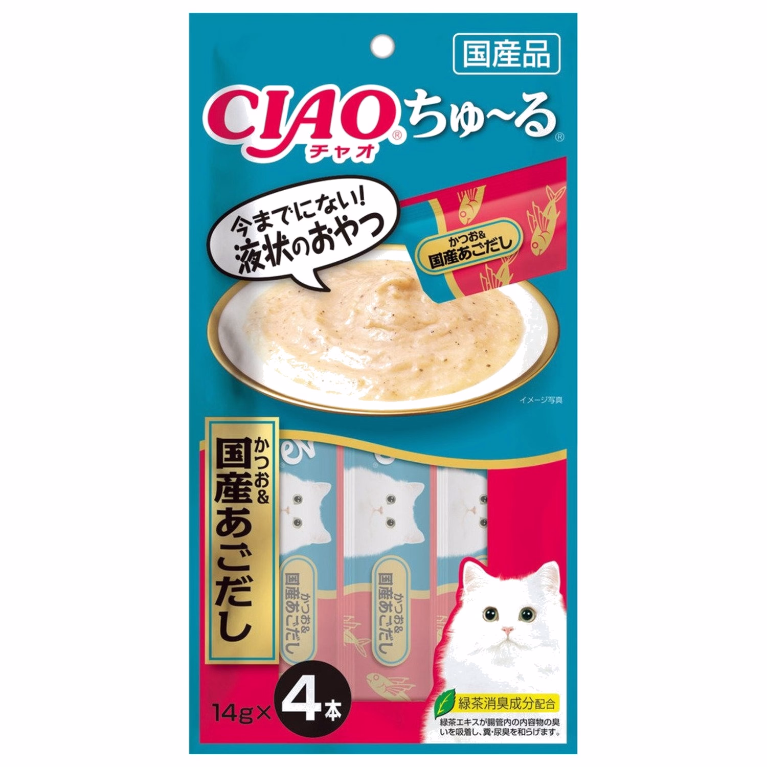 CIAO Cat Treat (SC-178) - Churu Tuna & Japenese Flying Fish puree 14gx4