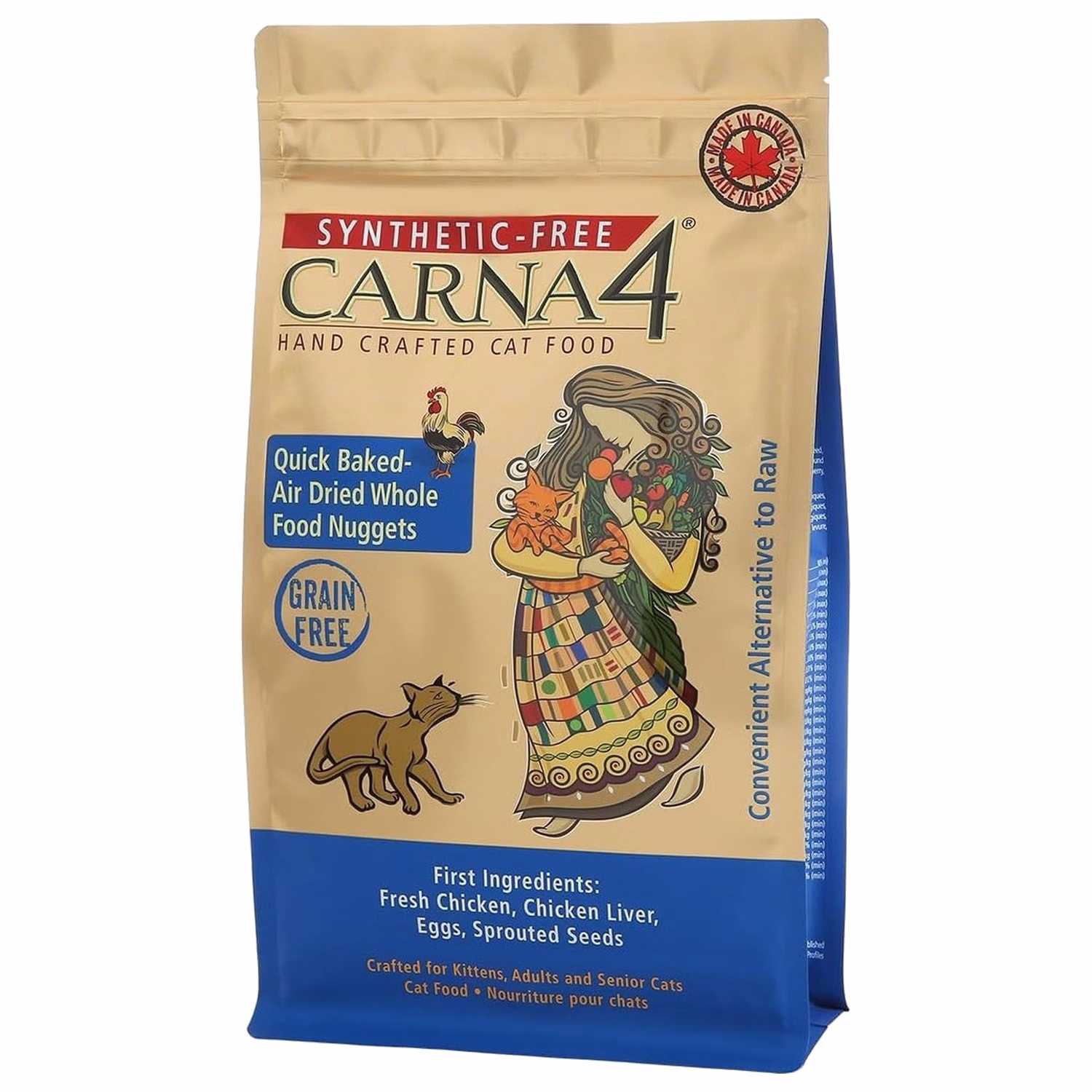 Carna4 無穀物烘焙風乾貓糧 - 雞肉配方 4lb