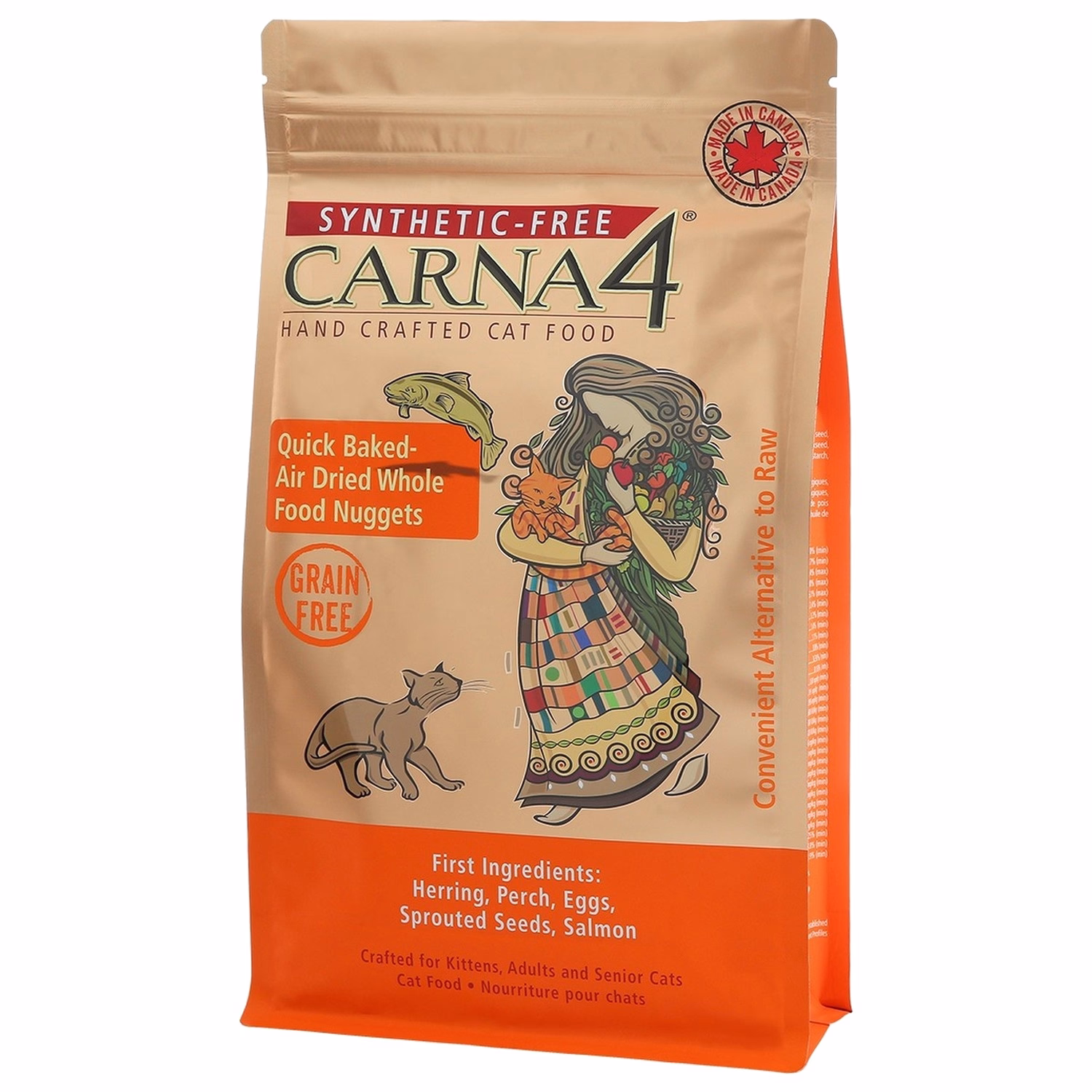 Carna4 無穀物烘焙風乾貓糧 - 鯡魚肉配方 4lb