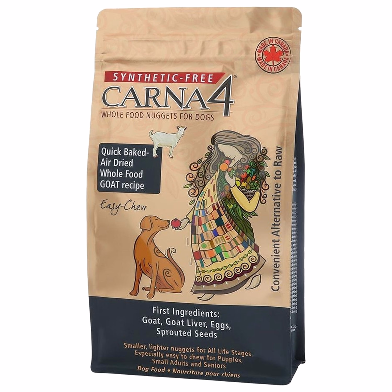 CARNA4 無穀物烘焙風乾狗糧 (小型犬) - 山羊
