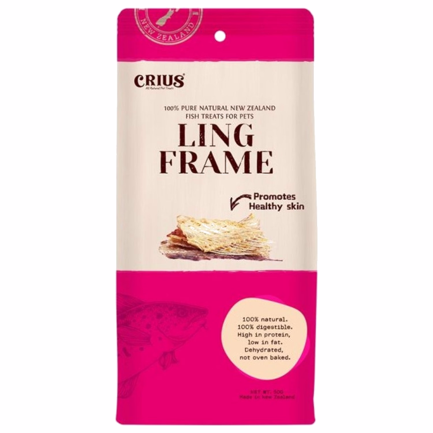 CRIUS Treat - 100% Pure Naturals New Zealand Ling Frame for Dogs 50g