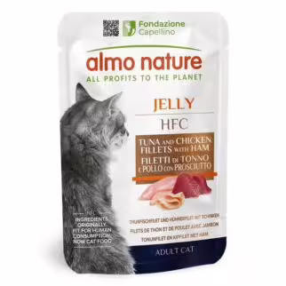 Almo Nature 貓濕糧 - HFC啫喱  - 吞拿魚、雞及火腿 55g