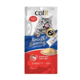 Catit Cat Treat - Smooth & Savory - Salmon with Tuna & Crab 15gx4
