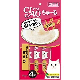 CIAO Cat Treat (SC-142) - Churu Chicken with Shrimp (14gx4)