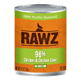 Rawz Dog Canned Food - 96% Chicken & Chicken Liver 354g