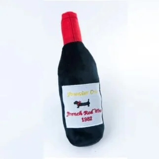 Doggie Goodie 狗狗毛絨發聲玩具 - 紅酒