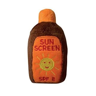 Doggie Goodie Dog Plush Toy With Squeaker - Sunscreen