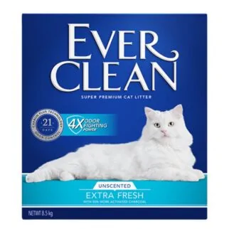 Ever Clean Cat Litter - Unscented EverFresh with Activated Charcoal Clumping Clay 8.5kg