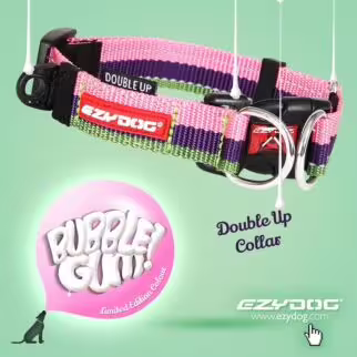 EZYDOG - Double Up Dog Collar - Bubble Gum XL