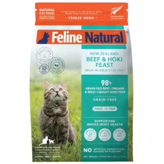 Feline Natural Freeze Dried Cat Food - Beef & Hoki Feast 320g