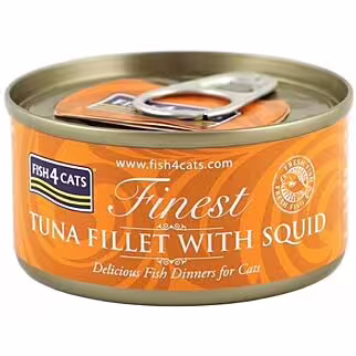 Fish4Cats Can Food - Finest Tuna Fillet With Squid 70g
