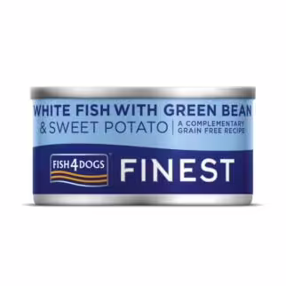 Fish4Dogs Dog Wet Food - Finest White Fish With Green Bean & Sweet Potato 85g