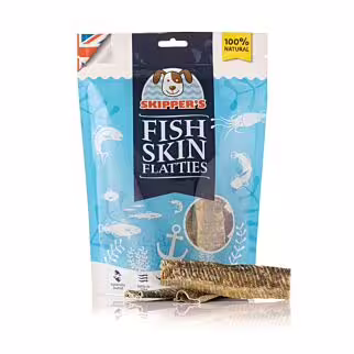 Skippers Dog Treat - Fish Skin Flatties Short 200g