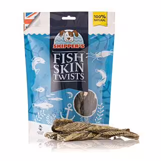 Skippers Dog Treat - Fish Skin Twists Short 200g
