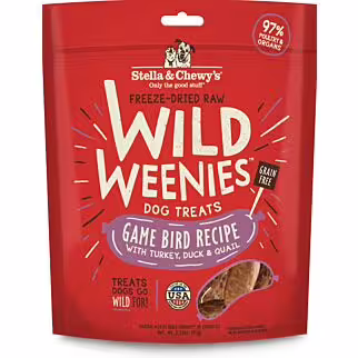 Stella & Chewys Dog Treat - Wild Weenies - Freeze Dried Game Bird 3.25oz