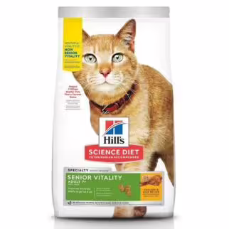 Hills Science Diet Cat Food - Senior Vitality Adult 7+ 3lb