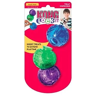 KONG Dog Toy - Treat Dispenser Lock-It 3-pk