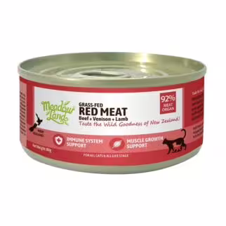 Meadowland 紐西蘭貓主食罐 - 紅肉配方 - 牛肉 & 鹿肉 & 羊肉 80g