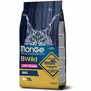 MONGE 低穀物野生系列 - 成貓乾糧 - 兔肉配方 1.5kg