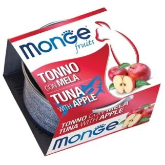 MONGE 貓罐頭 - 清新鮮果系列 - 吞拿魚蘋果配方 80g