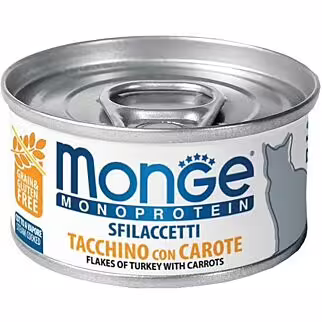 MONGE 貓罐頭 - 單一蛋白系列 - 火雞，胡蘿蔔 80g