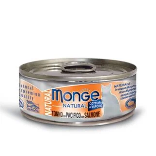 MONGE 貓罐頭 - 吞拿魚高蛋白質系列 - 吞拿魚，雞肉，三文魚 80g