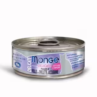 MONGE 貓罐頭 - 雞肉主食系列 - 雞蛋鯷魚配方 80g