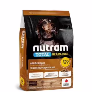 Nutram Dog Food - T27 Total Grain Free - Small Breed - Turkey Chicken & Duck 5.4kg