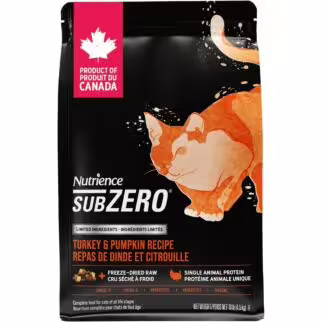 Nutrience 加拿大貓乾糧 - Subzero 單一蛋白無穀物 - 火雞及南瓜配方 10lb