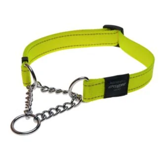 ROGZ Obedience Half-Check Collar - Neon Yellow - XL
