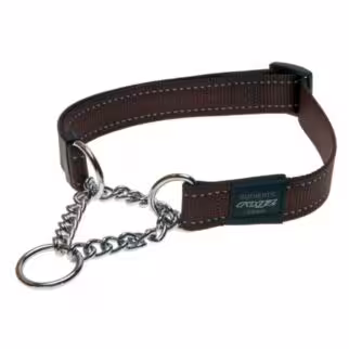 ROGZ Obedience Half-Check Collar - Brown - L