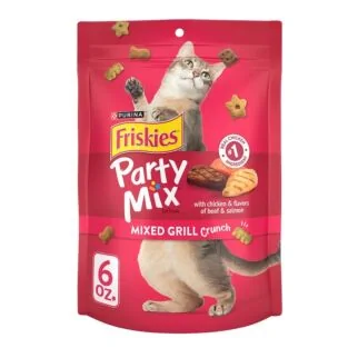 Purina Friskies Cat Treat - Party Mix Mixed Grill Crunch 6oz - EXP 31-08-2026