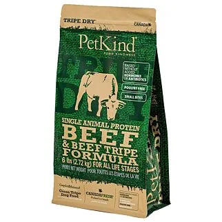 PetKind 無穀物狗乾糧 - 單一蛋白 - 牛草胃及牛肉 25lb