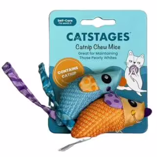 Petstages Cat Toy - Catnip Chew Mice (2.5 Inch x 2pcs)