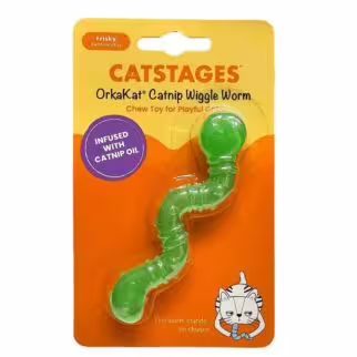 Petstages Cat Toy - OrkaKat Wiggle Worm (4 inch)